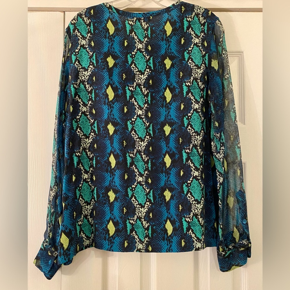 Equipment Silk Blouse With Sheer Sleeves, Excelle… - image 5